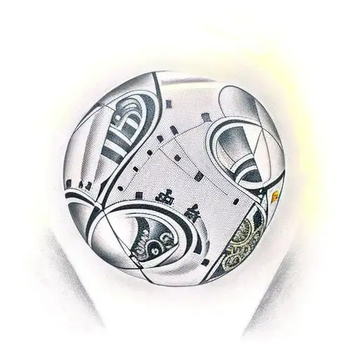 chess, ball 8 and an old watch tattoo design idea