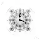 A Roman numeral clock face with the numbers 76051, reflecting the concept of loyalty over time tattoo design idea