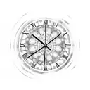 A Roman numeral clock face with the numbers 76051, reflecting the concept of loyalty over time tattoo design idea