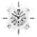 A Roman numeral clock face with the numbers 76051, reflecting the concept of loyalty over time tattoo design idea
