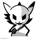 Pokémon riolu holding a knife on his hand tattoo design idea