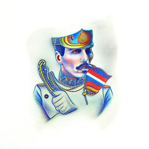 Freddy Mercury tattoo design idea