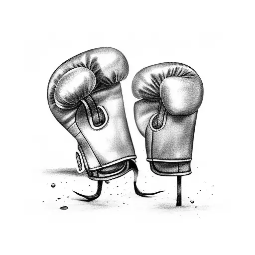 broccoli fighting with boxing gloves  tattoo design idea