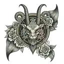 baphomet surrounded tattoo design idea