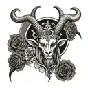 baphomet surrounded tattoo design idea