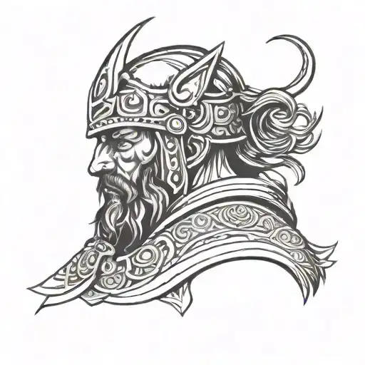 Viking warrior stoic  tattoo design idea