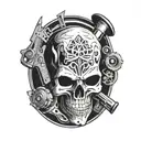 skull guns anonymous tattoo design idea
