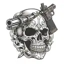 skull guns anonymous tattoo design idea