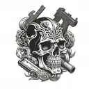 skull guns anonymous tattoo design idea