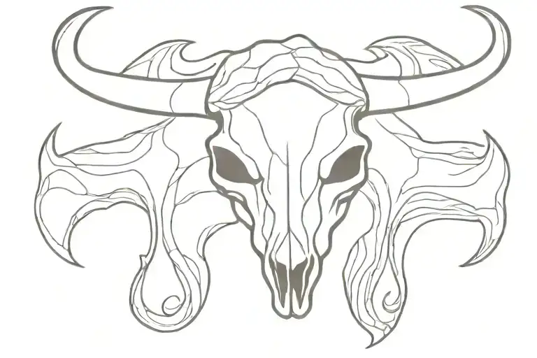buffalo skull tattoo design idea