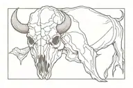 buffalo skull tattoo design idea
