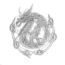 Celtic dragon / electric tattoo design idea