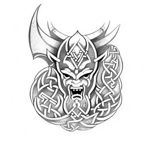nordic viking dragon tattoo full body with runic influence tattoo design idea
