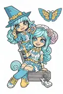 Barbie, bluey tv show, minecraft tattoo design idea