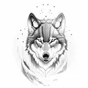 A candlestick chart forming the silhouette of a wolf tattoo design idea