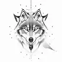 A candlestick chart forming the silhouette of a wolf tattoo design idea