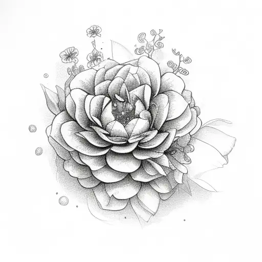 dainty flower bouquet, gemini tattoo design idea