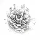dainty flower bouquet, gemini tattoo design idea