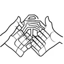 Hand of Jesus reaching down to a curly haired girl standing tattoo design idea