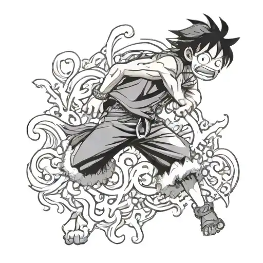 monkey d luffy gear 5 tattoo design idea