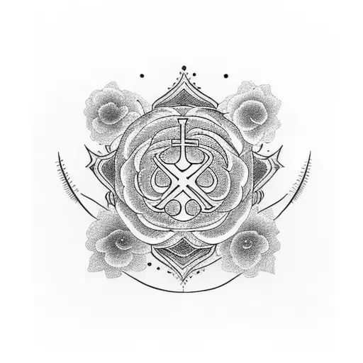 Incorporate the Cho ku rei reiki symbol with a delicate floral design tattoo design idea