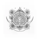 Incorporate the Cho ku rei reiki symbol with a delicate floral design tattoo design idea