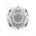 Incorporate the Cho ku rei reiki symbol with a delicate floral design tattoo design idea