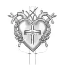 Heart in a cross tattoo design idea