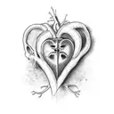 Heart in a cross tattoo design idea