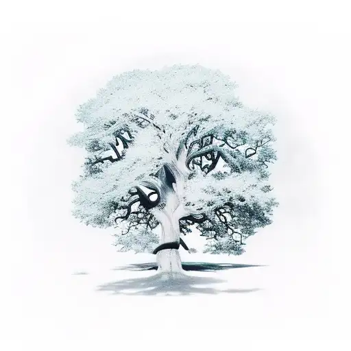 oak tree tattoo design idea