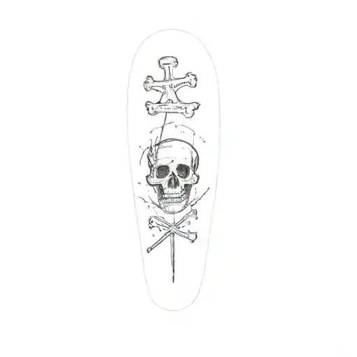 a skull and crossbones tattoo design idea