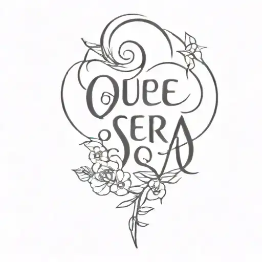 The phrase 'Que Sera' tattoo design idea