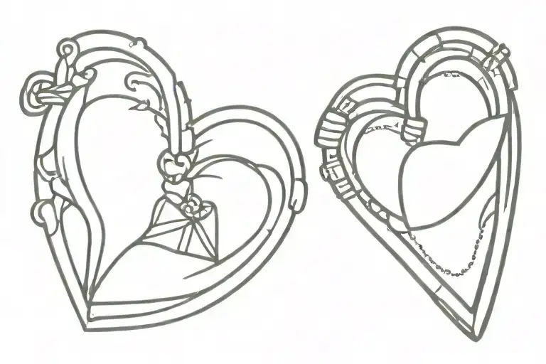heart locket tattoo design idea