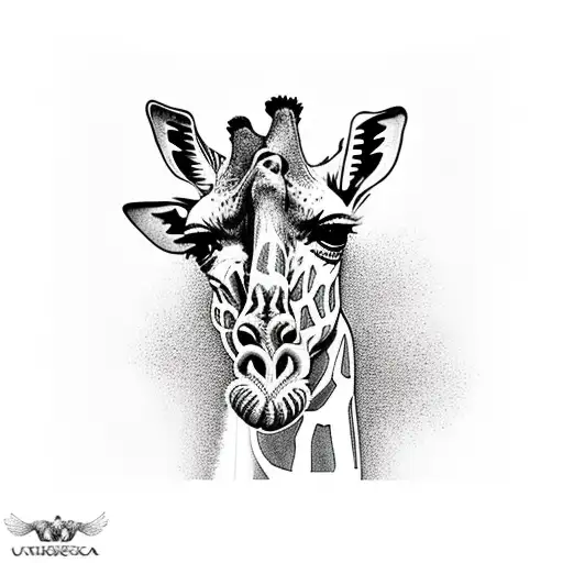 A giraffe and an Acacia tree tattoo design idea