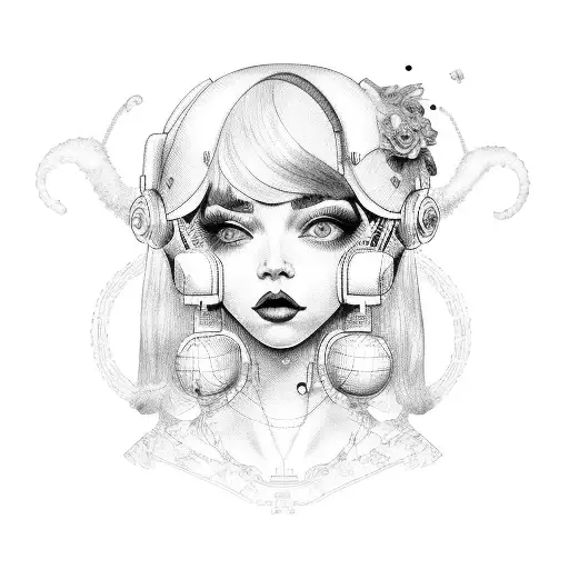 melanie martinez carousel cyber sigilism  tattoo design idea