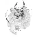 carousel cyber sigilism  tattoo design idea