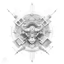 carousel cyber sigilism  tattoo design idea