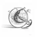 minimal design including vinyl record marini glass and a chilli pepper tattoo design idea