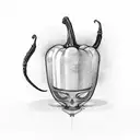 minimal design including vinyl record marini glass and a chilli pepper tattoo design idea