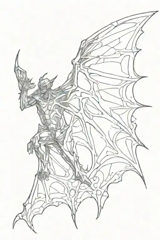 Bat wings morphing tattoo design idea