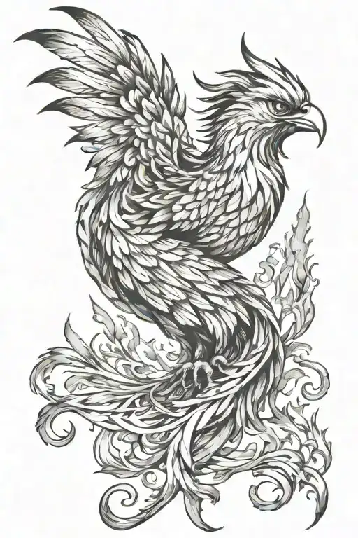 flaming Phoenix  tattoo design idea