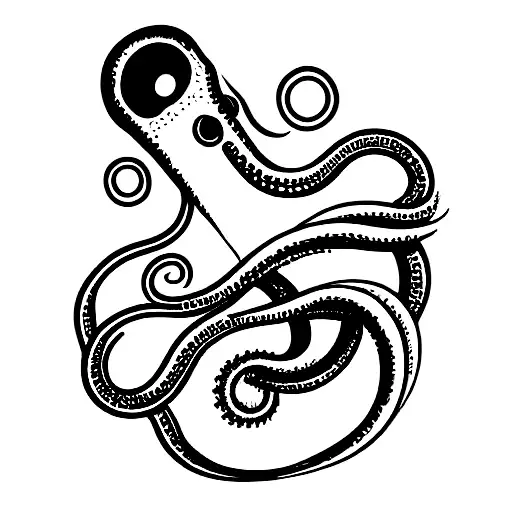 Tentacle and bottle of wine tattoo design idea