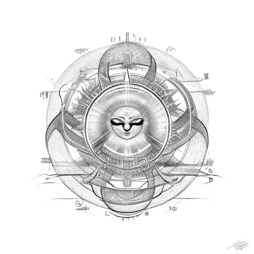 infinity symbol, left loop is a heart, right loop is a sun. tattoo design idea