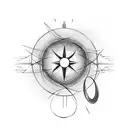 infinity symbol, left loop is a heart, right loop is a sun. tattoo design idea