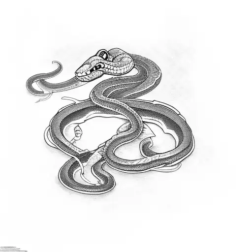 snake enrolled in sword tattoo design idea
