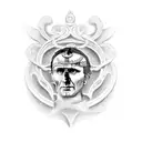 julius caesar with roman numerals tattoo design idea