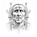 julius caesar with roman numerals tattoo design idea