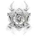 julius caesar with roman numerals tattoo design idea