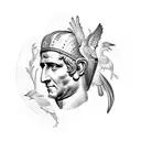 julius caesar with doves tattoo design idea