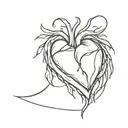 elder emo in heart shape tattoo design idea